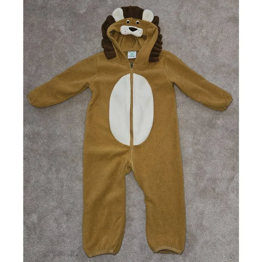 Cuddle Club Lion Cub Fleece Hooded 1-Pc Halloween Costume Baby 12-18 Months